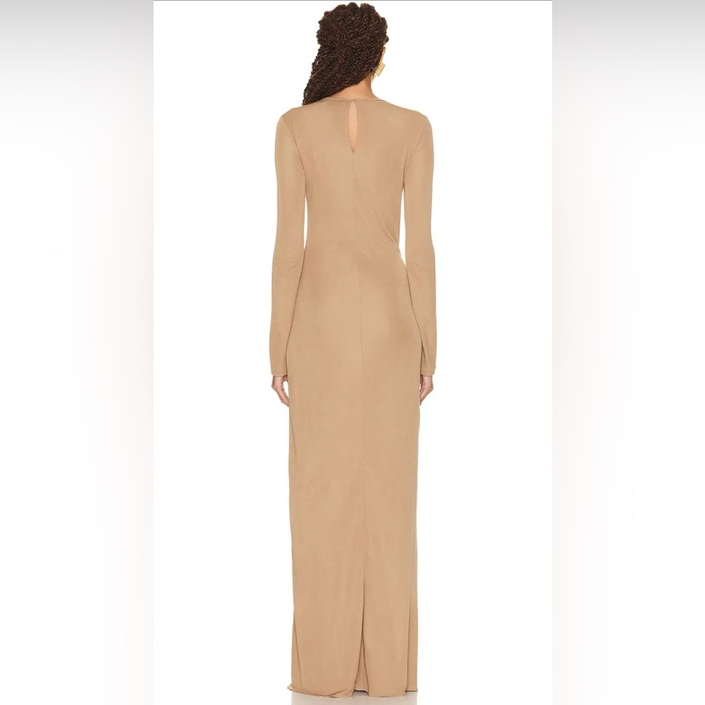 💯Authentic SAINT LAURENT Natural Beige Side Knot Gown, Seen on TV on EMMA ROBERT - Picture 3 of 17